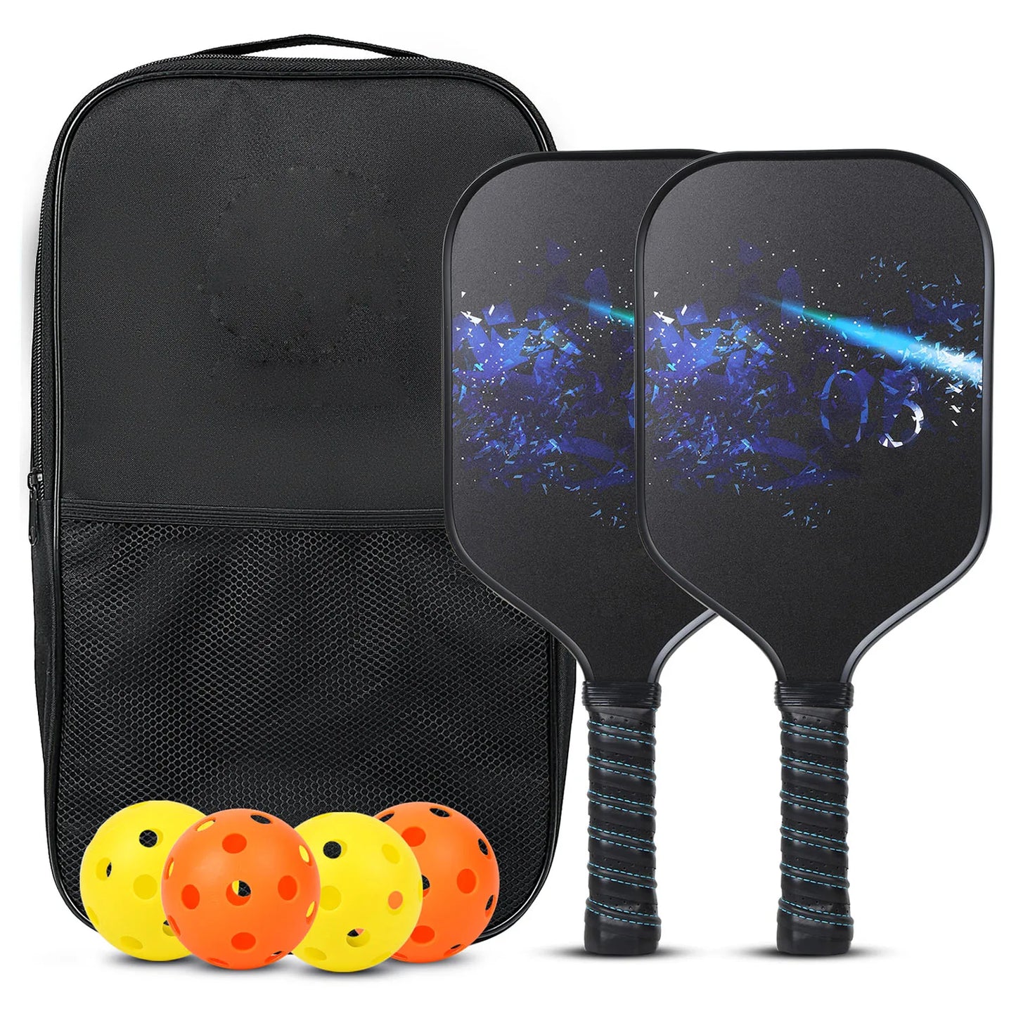 Pickleball Paddles USAPA Approved Set Rackets Honeycomb Core 4 Balls Portable Racquet Cover Carrying Bag Gift Kit Indoor Outdoor