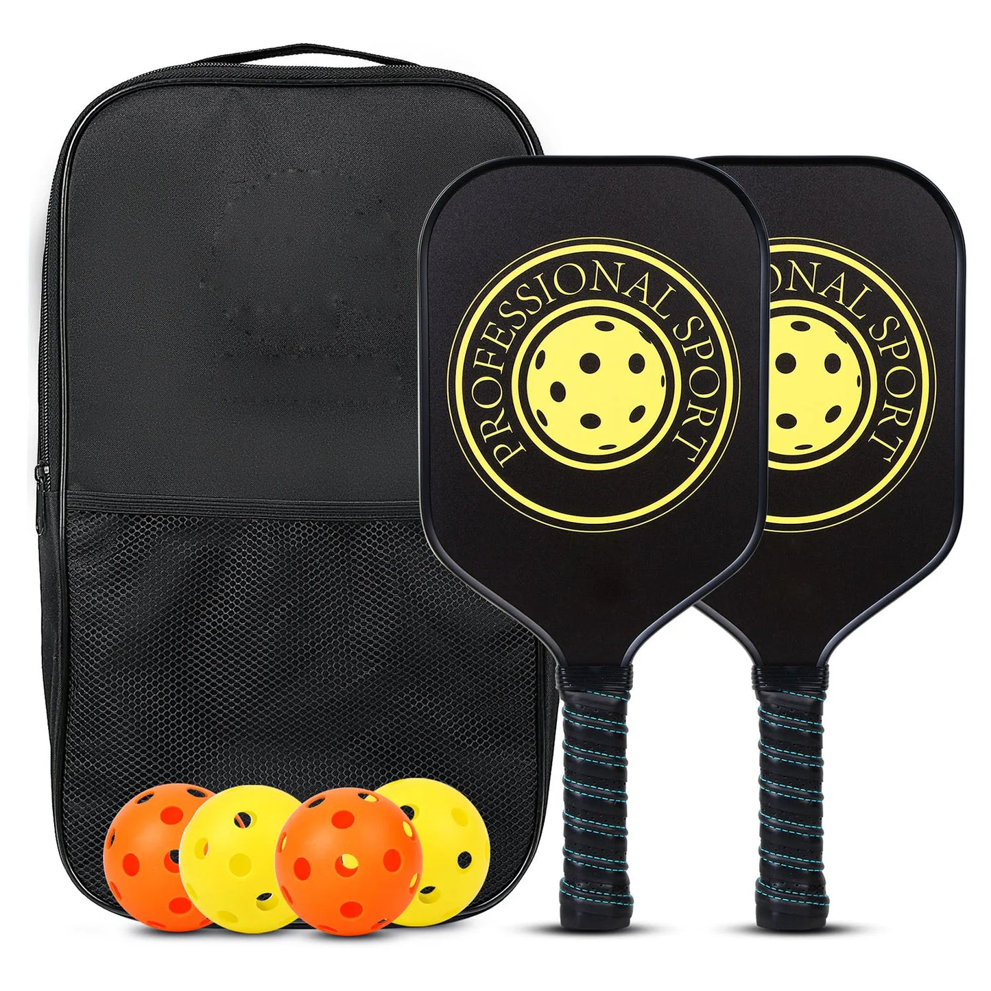 Pickleball Paddles USAPA Approved Set Rackets Honeycomb Core 4 Balls Portable Racquet Cover Carrying Bag Gift Kit Indoor Outdoor