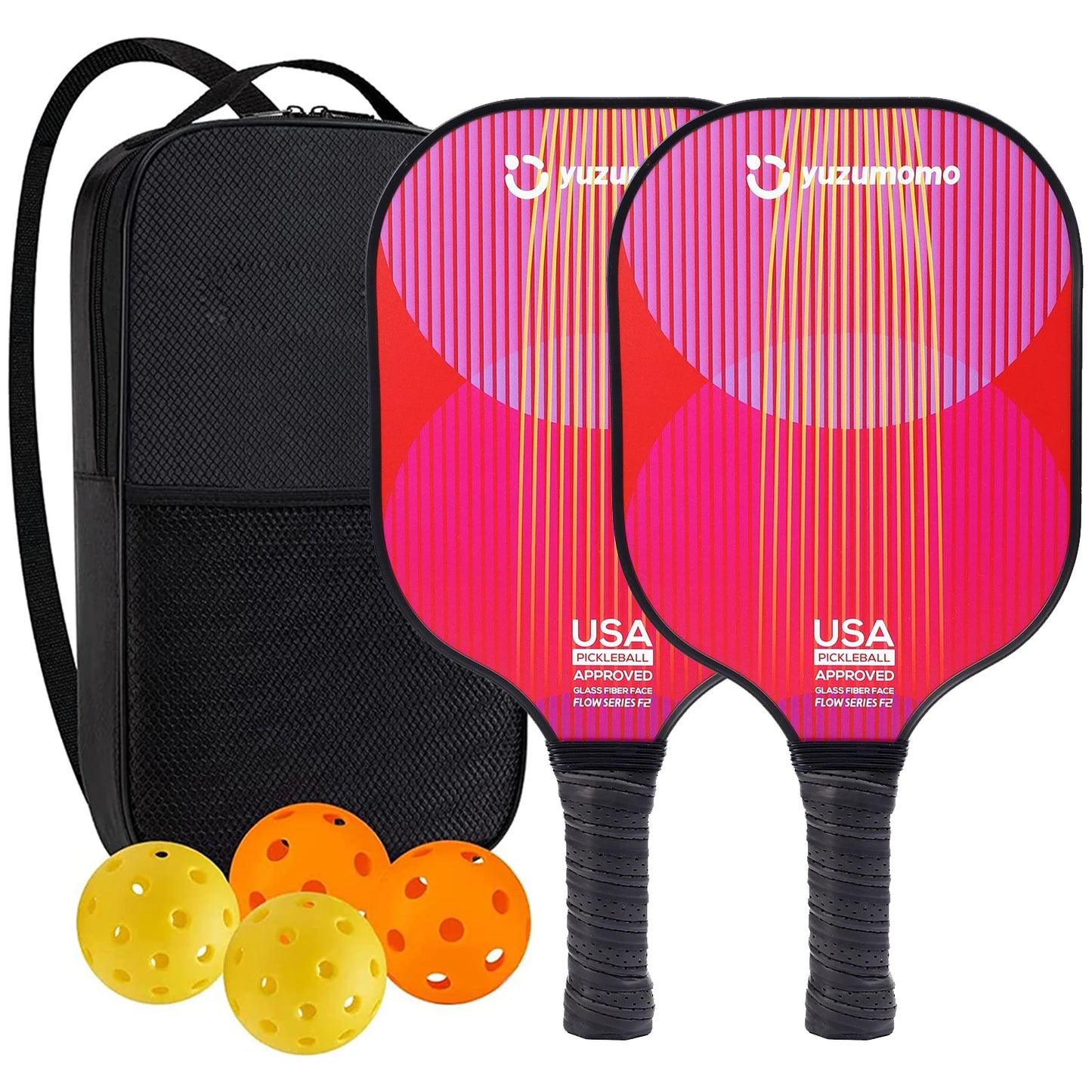 Pickleball Paddles USAPA Approved Set Rackets Honeycomb Core 4 Balls Portable Racquet Cover Carrying Bag Gift Kit Indoor Outdoor