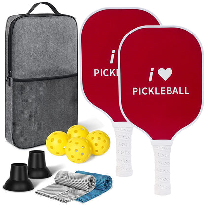 Pickleball Paddles USAPA Approved Set Rackets Honeycomb Core 4 Balls Portable Racquet Cover Carrying Bag Gift Kit Indoor Outdoor