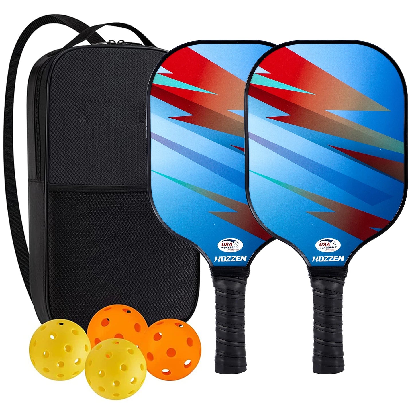 Pickleball Paddles USAPA Approved Set Rackets Honeycomb Core 4 Balls Portable Racquet Cover Carrying Bag Gift Kit Indoor Outdoor