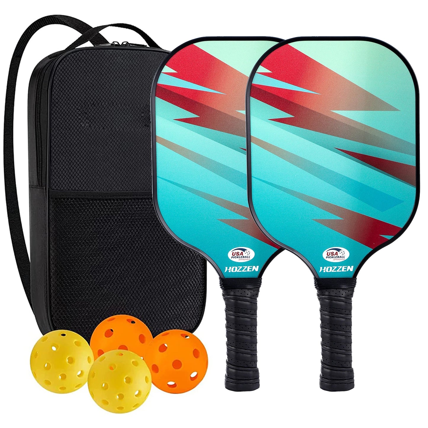 Pickleball Paddles USAPA Approved Set Rackets Honeycomb Core 4 Balls Portable Racquet Cover Carrying Bag Gift Kit Indoor Outdoor