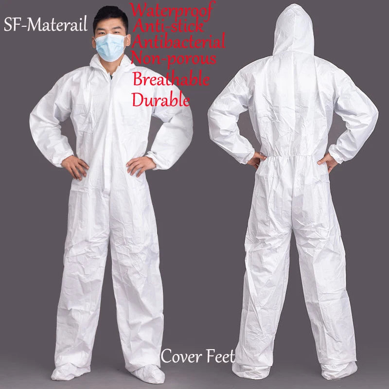 Disposable Breathable Dustproof Water Oil Resist Work Safety Clothing Anti Dust Spary Painting Decorating Labour Overall Suit