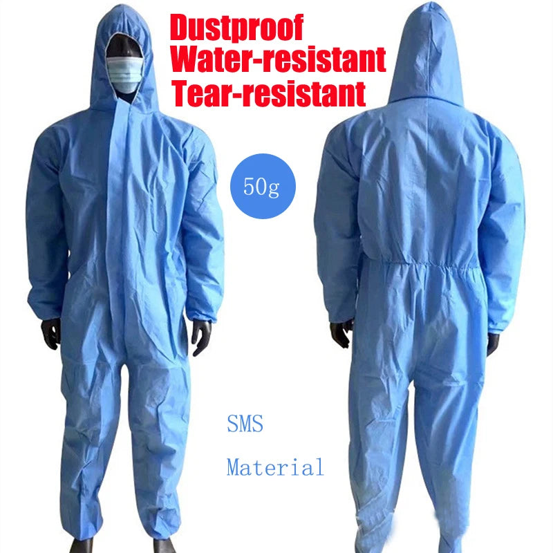 Disposable Breathable Dustproof Water Oil Resist Work Safety Clothing Anti Dust Spary Painting Decorating Labour Overall Suit