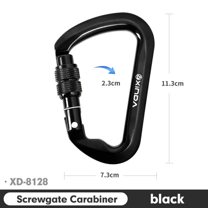 Xinda Outdoor Carabiner Rock Climbing Mountain Landing 30kN High Altitude Operation Equipment Aluminum Alloy Safety Buckle Hook