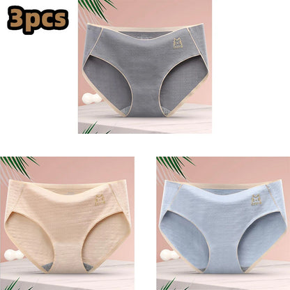 3 Pcs/lot Women's Sexy Underpants Soft Cotton Panties Girls Solid Color Briefs Striped Panty Sexy Lingerie Female Underwear