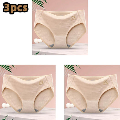 3 Pcs/lot Women's Sexy Underpants Soft Cotton Panties Girls Solid Color Briefs Striped Panty Sexy Lingerie Female Underwear