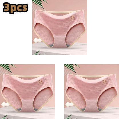 3 Pcs/lot Women's Sexy Underpants Soft Cotton Panties Girls Solid Color Briefs Striped Panty Sexy Lingerie Female Underwear