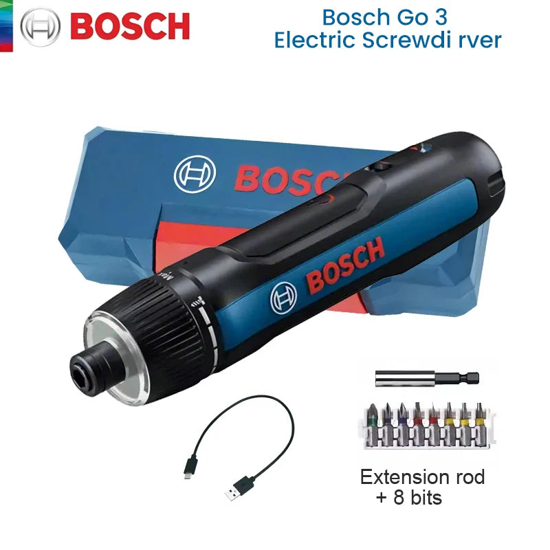 Bosch GO 3 Electric Screwdriver 3.6V 5Nm Cordless Mini Hand Drill Rechargeable Screw Driver Home Use Multi-Function Power Tools