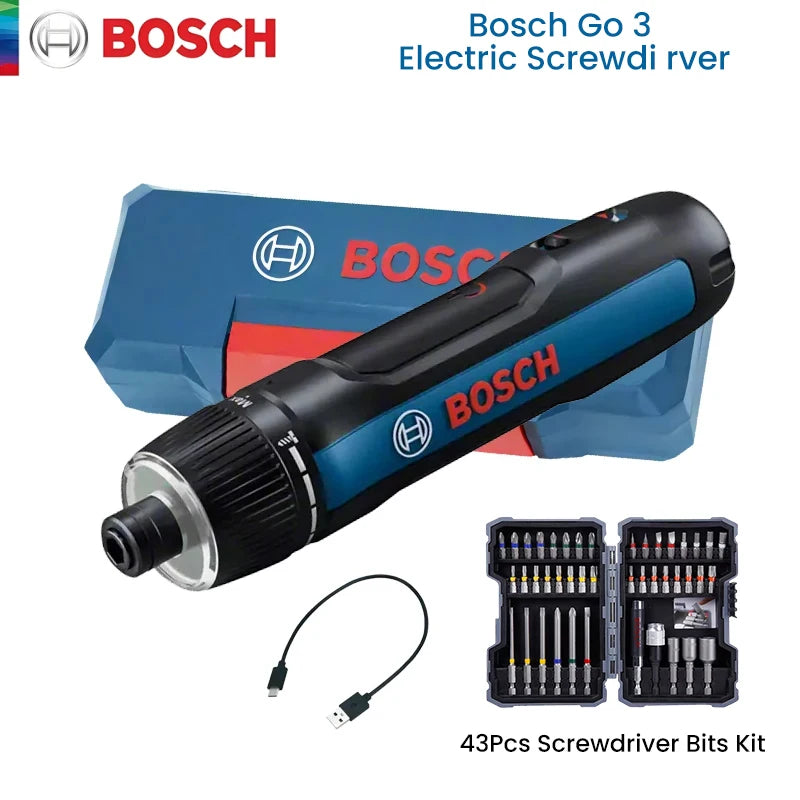 Bosch GO 3 Electric Screwdriver 3.6V 5Nm Cordless Mini Hand Drill Rechargeable Screw Driver Home Use Multi-Function Power Tools