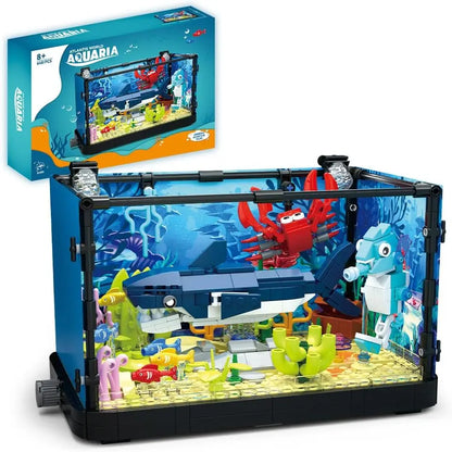 MOC Ocean Fish Tank Aquarium Building Block Set Turtle Fish Tank Brick Children's DIY Toys Home Decoration Birthday Gift