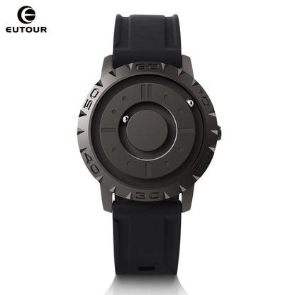 EUTOUR Watches Men Magnetic Watches 3D Quartz Watch Waterproof Watches Resin/Leather Steel stainless steel Strap Black Dial