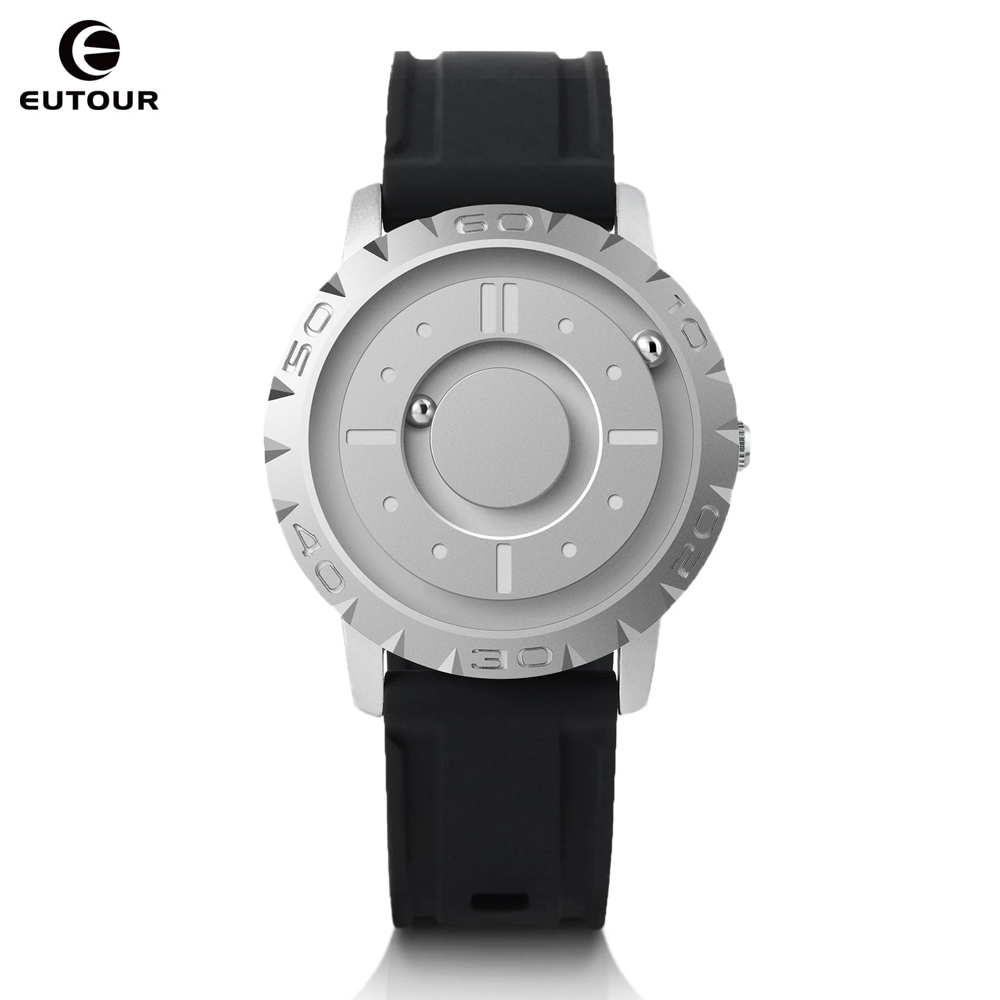 EUTOUR Watches Men Magnetic Watches 3D Quartz Watch Waterproof Watches Resin/Leather Steel stainless steel Strap Black Dial