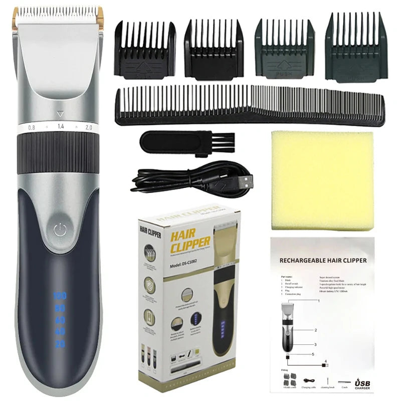 Hair Clipper Electric Barber Hair Trimmers For Men Adults Kids Cordless Rechargeable Hair Cutter Machine Professional