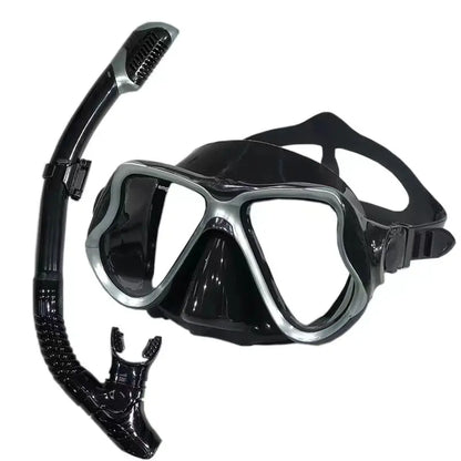 Professional Swimming Waterproof Soft Silicone Glasses Anti-Fog Plating Goggles Full Dry Breathing Tube Diving Mask