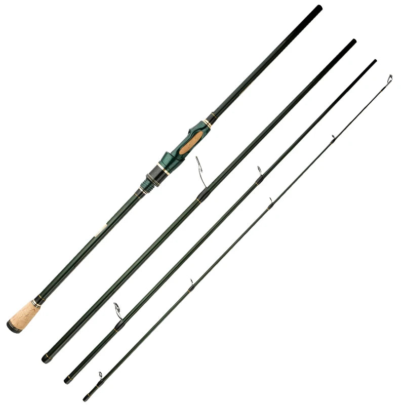 CEMREO Spinning Casting Carbon Fishing Rod 4-5 Sections 1.8m/2.1m/2.4m Portable Travel Rod Spinning Fishing Rods Fishing Tackle