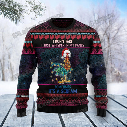 Autumn Winter Unisex Casual Knit Pullover Sweater Amazing Bigfoot Pattern 3D Printed Men's Ugly Christmas Sweater KMY01