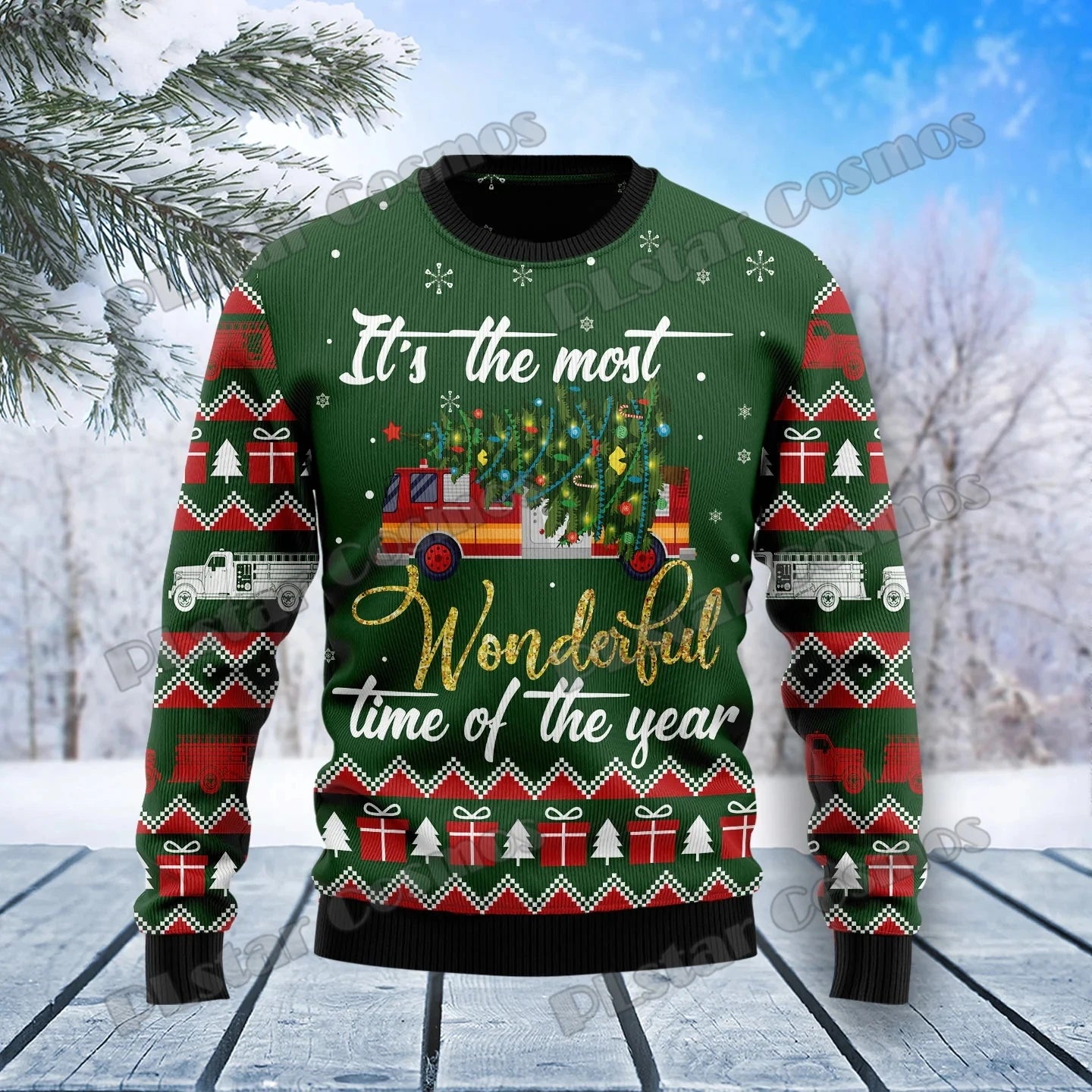 PLstar Cosmos Guitar Christmas Pattern 3D Printed Men's Ugly Christmas Sweater Winter Unisex Casual Warm Knitwear Pullover MY13