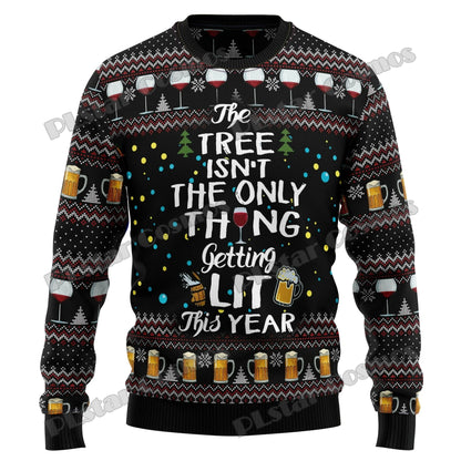 PLstar Cosmos Christmas Jingle Beer 3D Printed Men's Ugly Christmas Sweater Winter Unisex Casual Warm Knitwear Pullover MY22