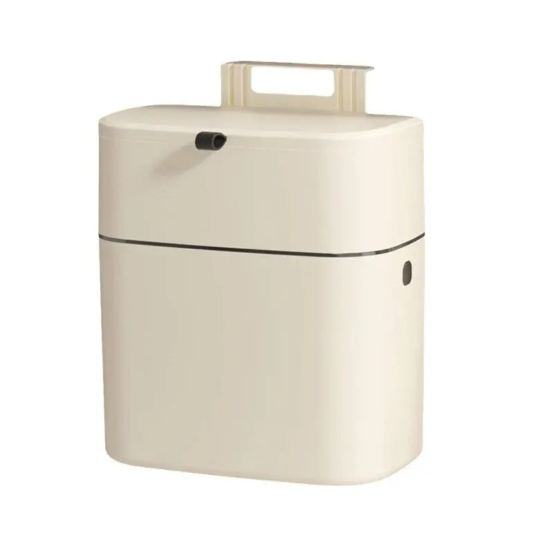 Wall Mounted Trash Can Rectangle Narrow Design With Lid Strong Load-bearing Two Wall Mounting Methods 9L