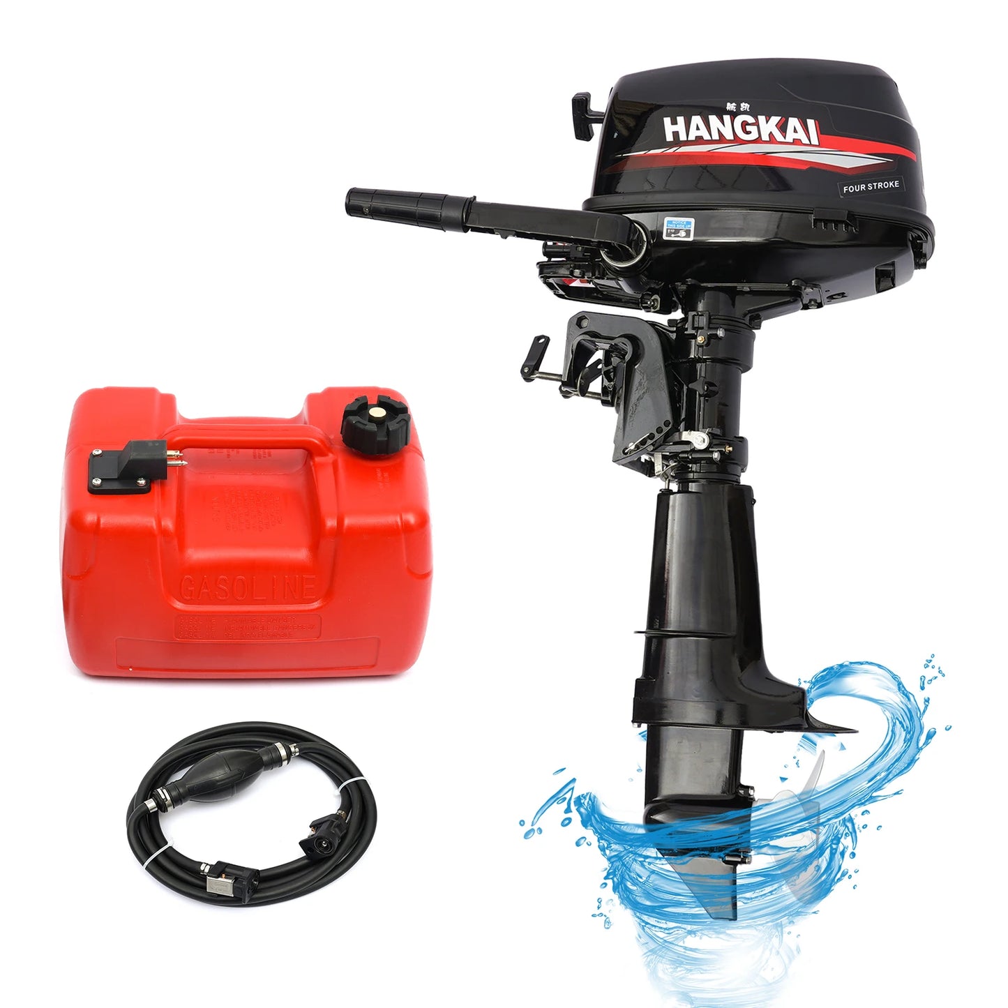 HANGKAI 123CC 4-stroke 6.5 HP Outboard Motor w/ Water-cooling System for small boats (PLS select ''Two Parts'')