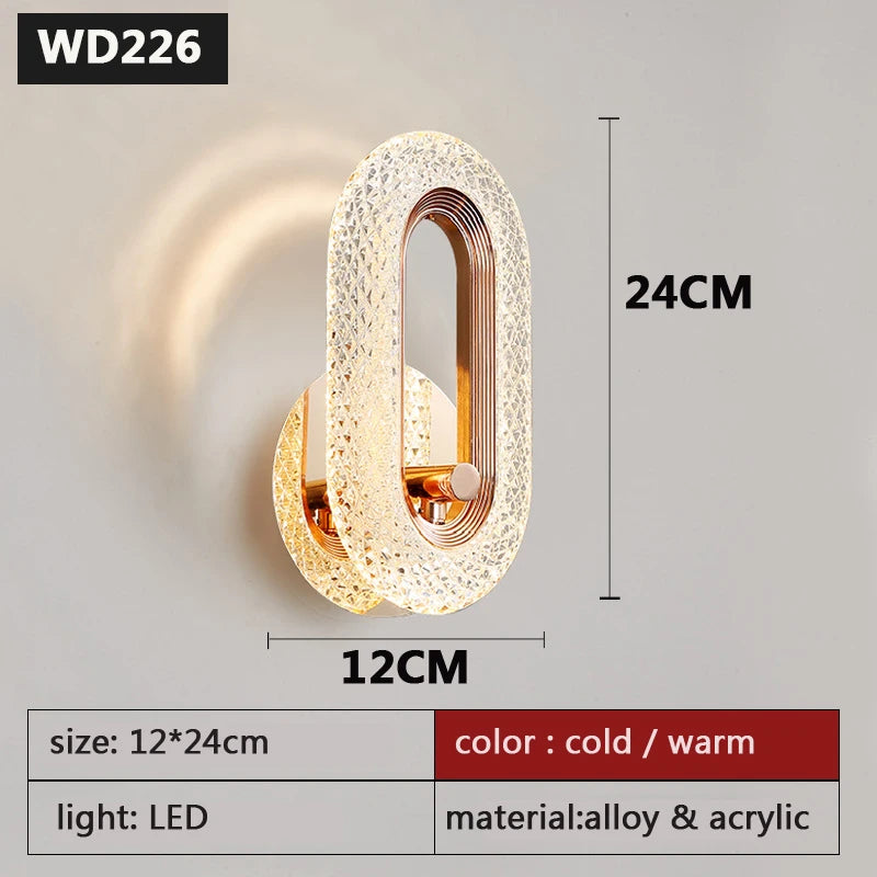 Nordic Wall Lamp Bedroom Bedside Wall Light Home Decoration Luxury Inernal Sconce Indoor Living Room Aisle Fashion Luminaria бра