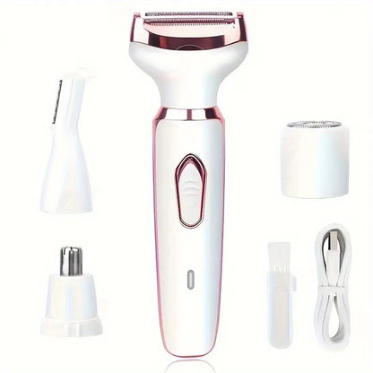 4 In 1 Electric Lady Shaver, Body Hair Removal Epilator, Painless Cordless Trimmer Razor, Gifts For Women