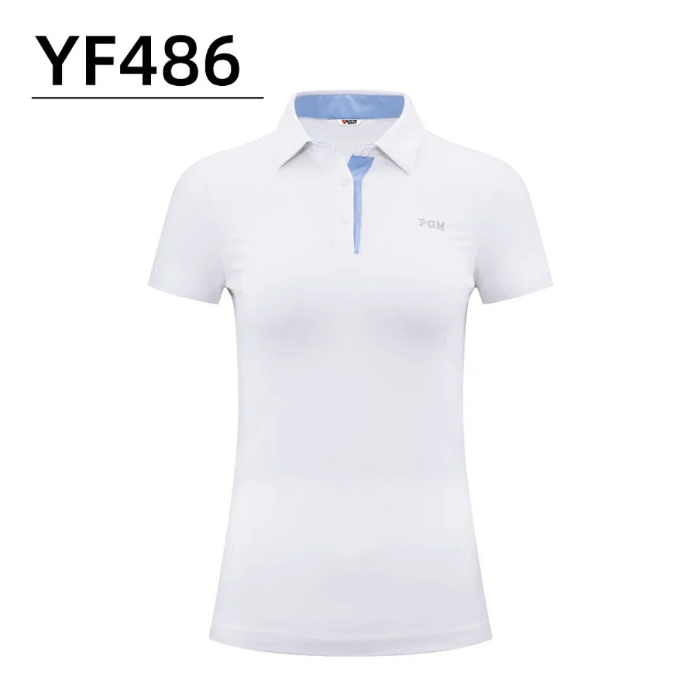 PGM Women's Golf Short-Sleeved Polo Shirt Quick-Dry Breathable