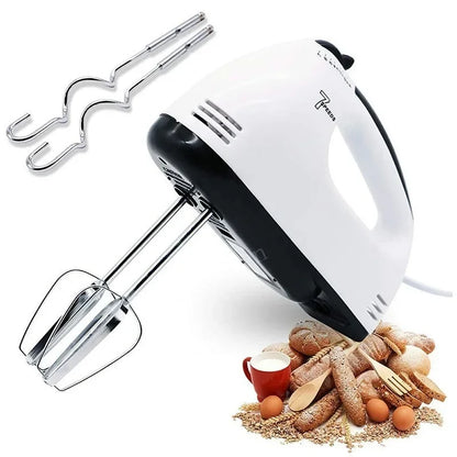 Handheld Electric Egg Beater Household Automatic Mixer Egg White and Cream BeaterMini 7-speed White