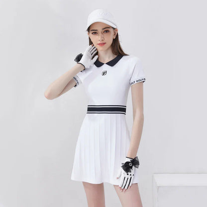 Golfist Women's Knitted Golf Dress Lapel Skirt