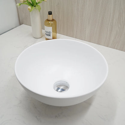 SINLAKU Polish White & Black Round Ceramic Basin Sink Bathroom Washbasin Matte Black Finish Deck Mount Ceramic Sink W/ Pop Drain