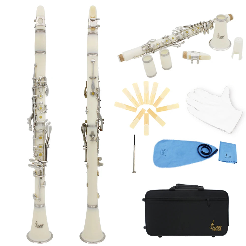 SLADE Bb Clarinet 17 Keys Bakelite Wooden Professional Woodwind Instrument Clarinette With Box Reed Musical Instrument Parts