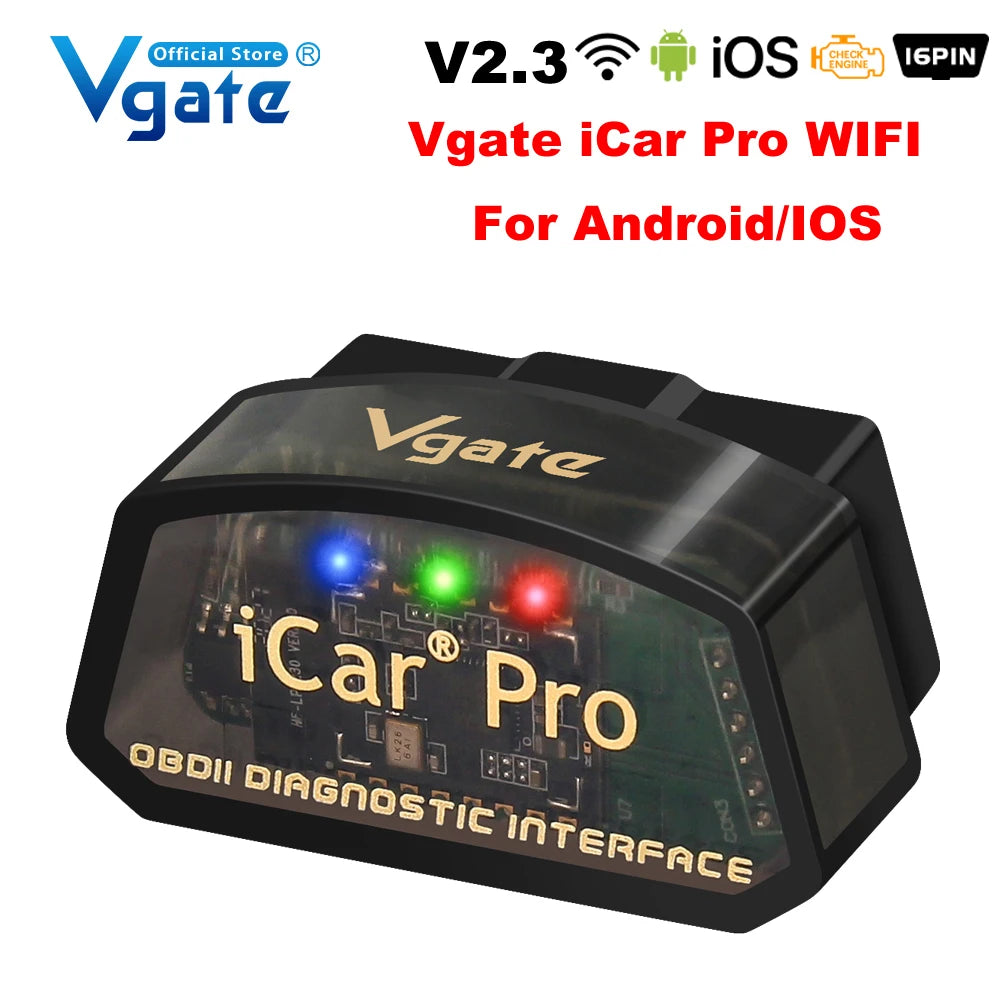 Vgate iCar Pro elm327 V2.3 OBD 2 OBD2 Car diagnostic Tools WIFI Bluetooth 4.0 for Android/IOS BT3.0 For Android ODB2 Car Scanner