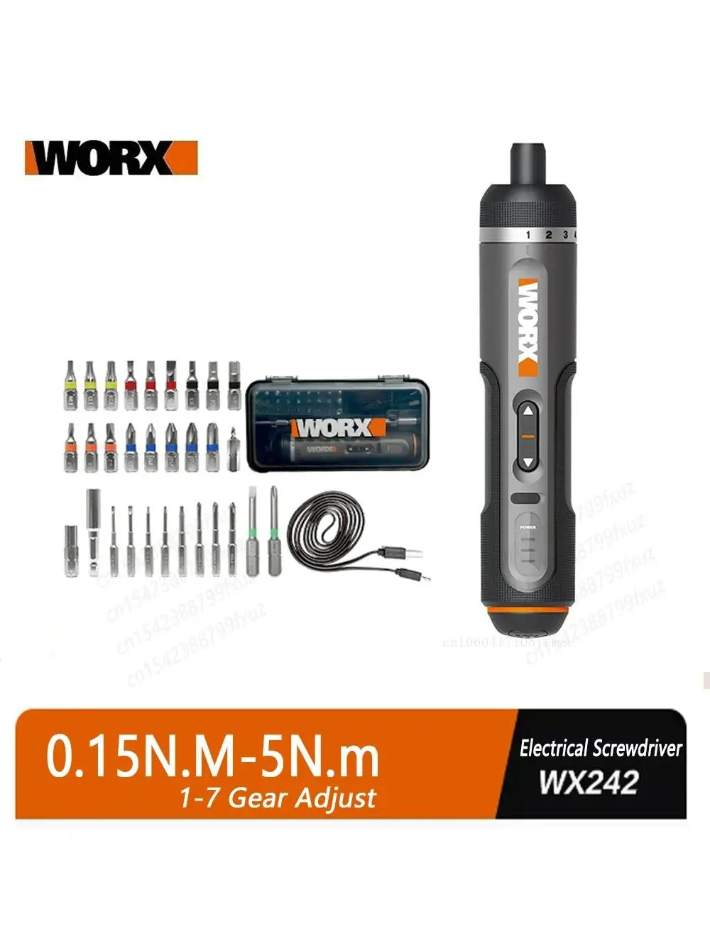 WORX WX242 4V Electrical Screwdriver Set Smart Cordless Electric Screwdrivers USB Rechargeable 30 Bit Mini Drill Power Tool work