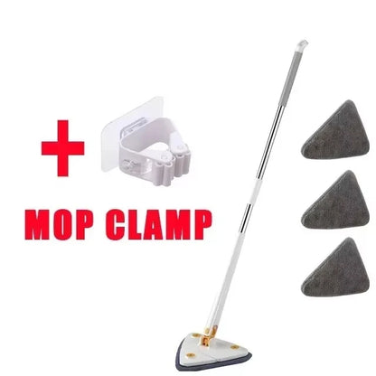 Rotatable Telescopic Triangle Mop 360° Spin Cleaning Mop Squeeze Wet And Dry Use Water Absorption For Home Floor Ceiling