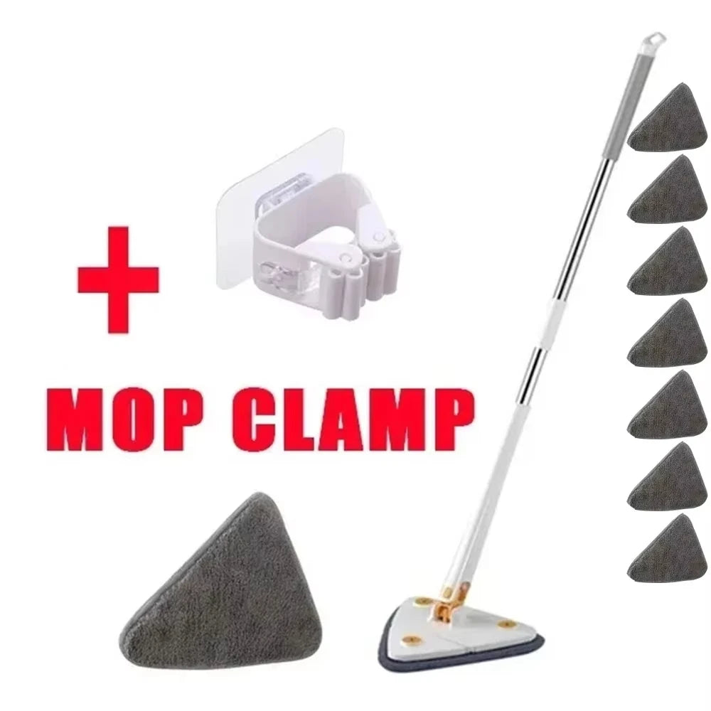 Rotatable Telescopic Triangle Mop 360° Spin Cleaning Mop Squeeze Wet And Dry Use Water Absorption For Home Floor Ceiling