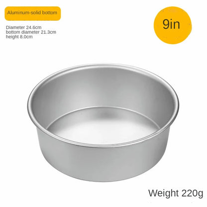 4-12 inch Aluminum Round Cake Bakeware solid bottom Chiffon Cake die for aluminum alloy Home baking cake mold pan cake tin