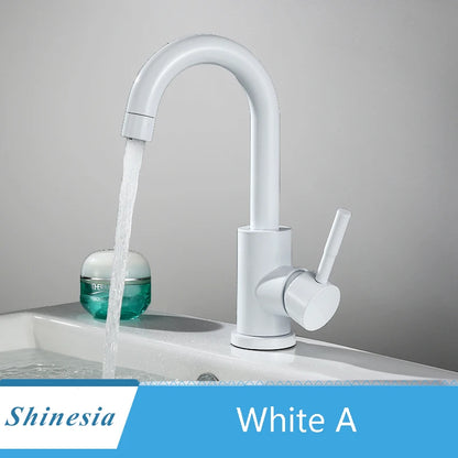 Shinesia Bathroom Basin Faucet Matte Black Series for Sink Vessel Stainless Steel Hot and Cold Water Mixer Tap Crane