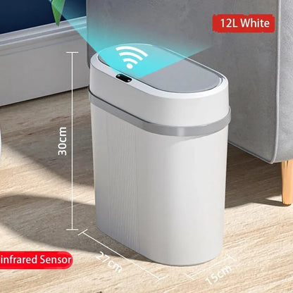 Motion Sensor Bathroom Trash Can Touchless Automatic Garbage with Lid, Small Waterproof Trash Bin for Office Bedroom Living Room