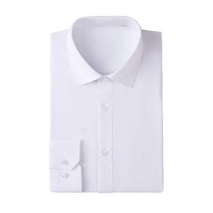 Men's Classic Long Sleeve Standard-fit Dress Shirts Formal Business Social Simple Basic Design White Work Office Casual Shirt