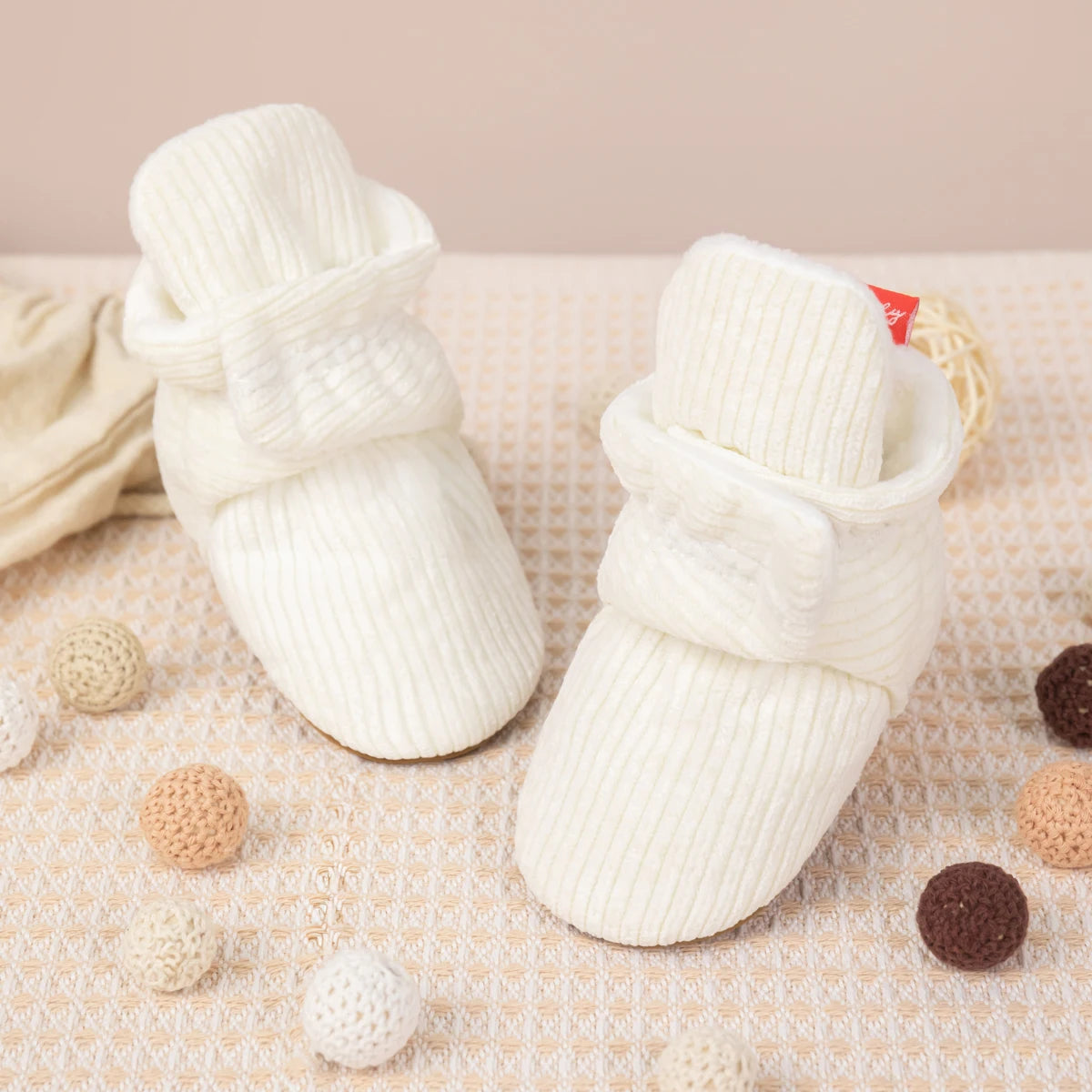 KIDSUN Baby Boy Girl Booties Newborn Fluff Toddler First Walkers Cotton Comfort Soft Anti-slip Infant Crib Shoes Socks Warm