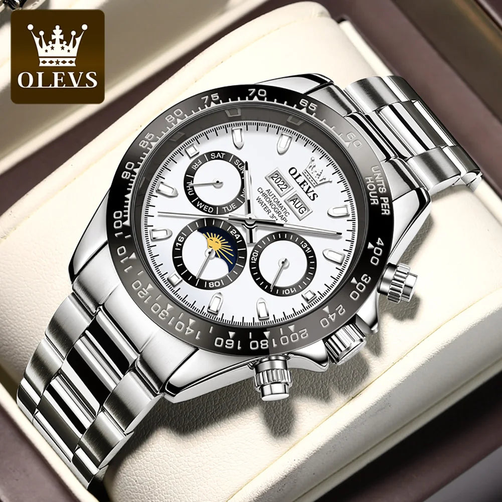 OLEVS 6654 Men's Automatic Mechanical Watch Luxury Brand Stainless Steel Waterproof Luminescent Watch Fashion Men's Watch