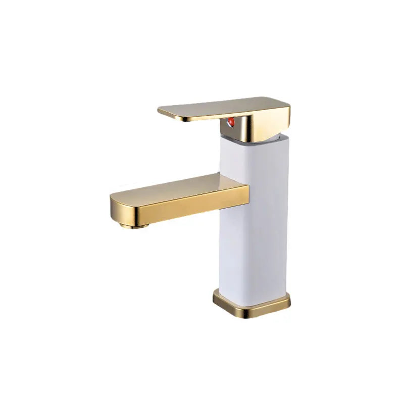 RETHME Gold faucet bathroom faucet metal stainless steel handle hot and cold mixer faucet square faucet beautiful bathroom