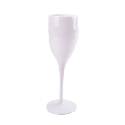 2024 Pretty Champagne Flutes Plastic Wine Glasses Dishwasher-safe White Champagne Glass Restaurant Beer Whiskey Drinkware