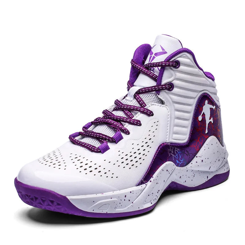 Hot Sale Men's Brand Basketball Shoes Fashion Purple Basketball Sneakers Men Women Training Sport Boots Kids Adult Athletic Shoe