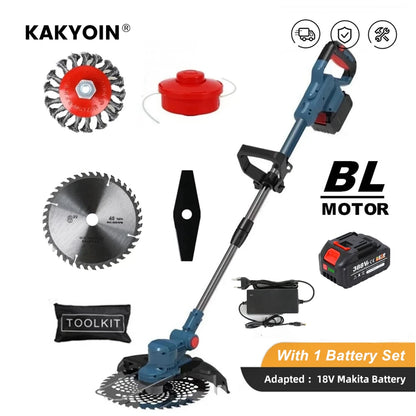 KAKYOIN Brushless Electric Lawn Mower Cordless Grass Trimmer Branches Shrub Pruning Cutter Garden Tools For Makita 18V Battery