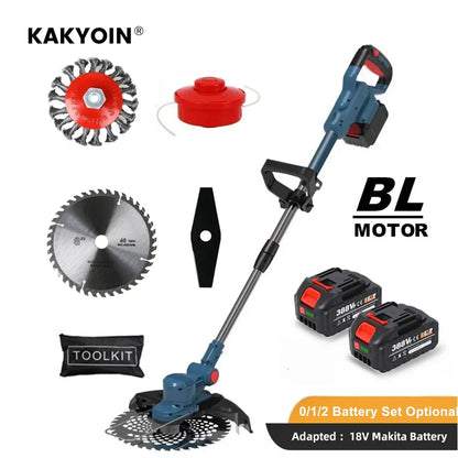 KAKYOIN Brushless Electric Lawn Mower Cordless Grass Trimmer Branches Shrub Pruning Cutter Garden Tools For Makita 18V Battery