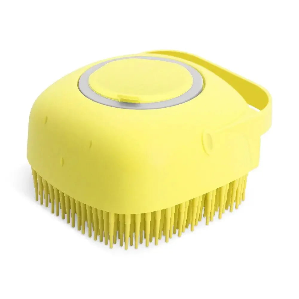 Pet Dog Shampoo Brush 2.7oz 80ml Cat Massage Comb Grooming Scrubber for Bathing Short Hair Soft Silicone Rubber