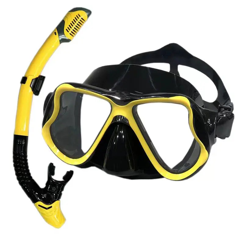 Professional Swimming Waterproof Soft Silicone Glasses Anti-Fog Plating Goggles Full Dry Breathing Tube Diving Mask