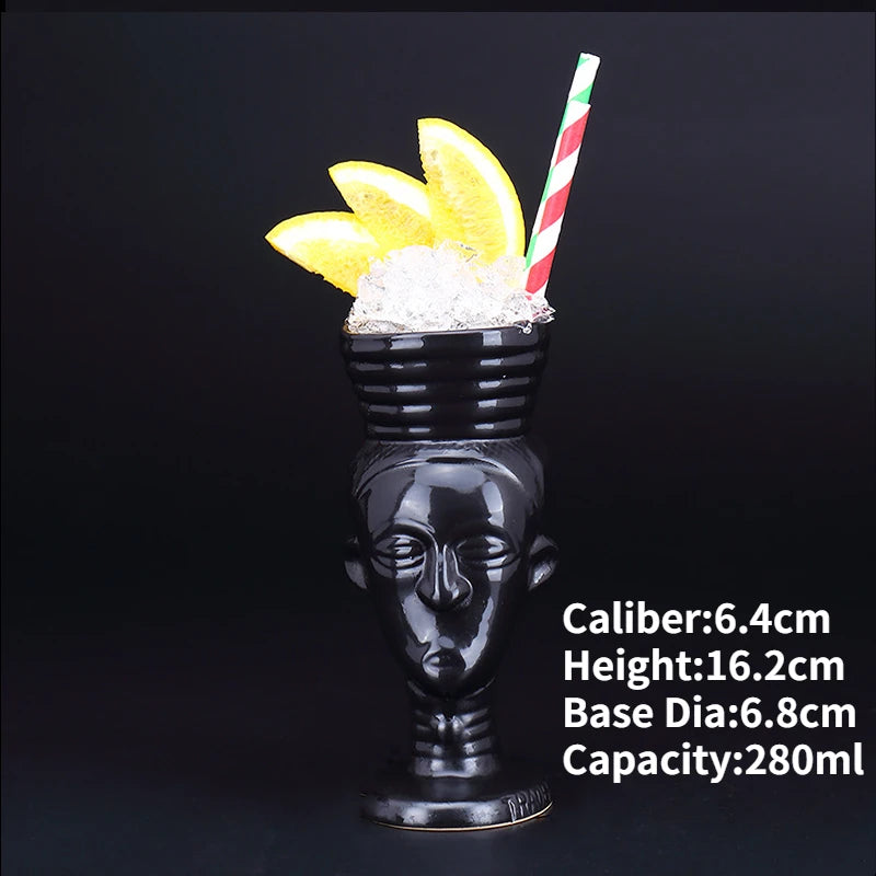 Hawaii Ceramic Tiki Mug Creative Cocktail Cup Easter Island Tiki Mugs Halloween Gift for Bar Tool